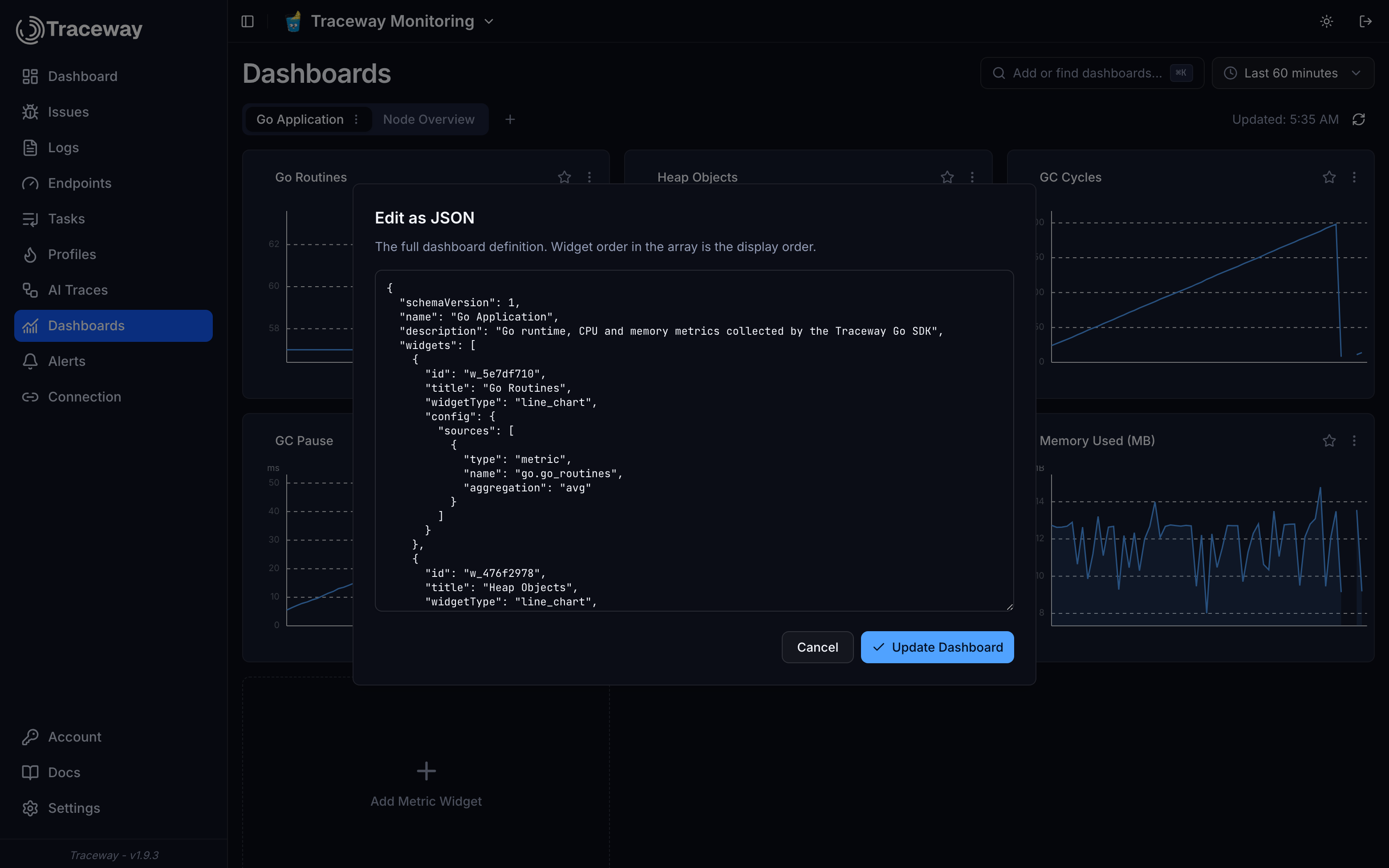 Edit as JSON