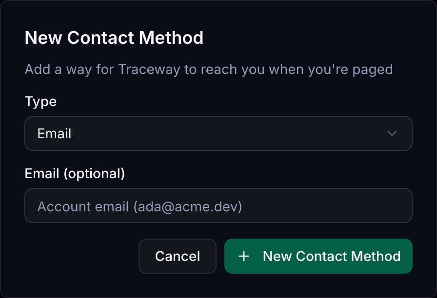Adding a contact method